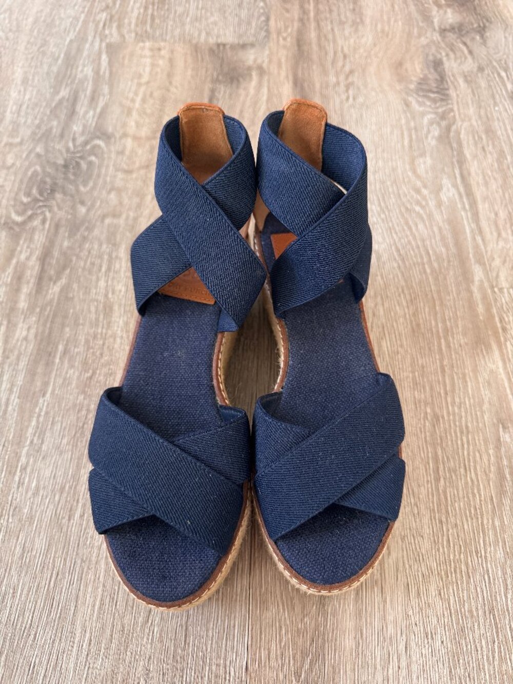 Tory Burch Dark Blue Espadrille Wedges